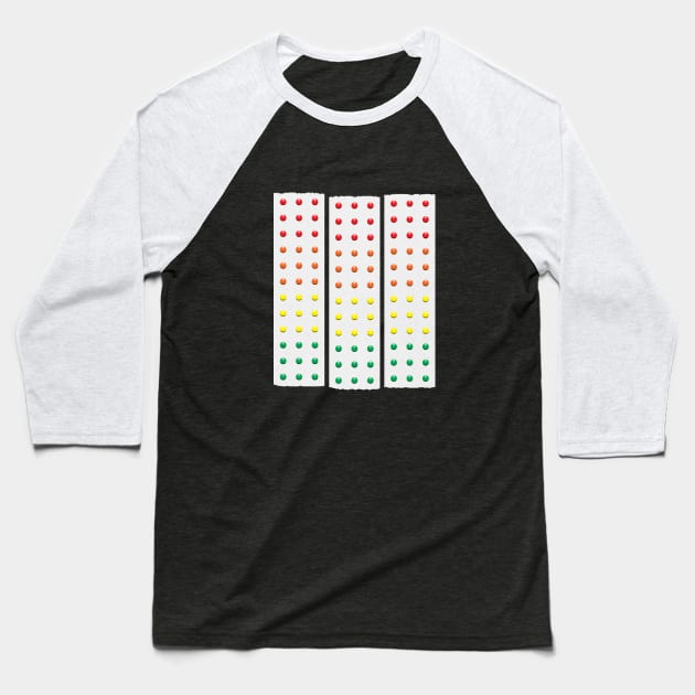 Button Candy Baseball T-Shirt by GloopTrekker